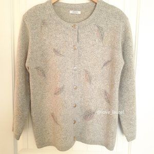 Vintage Vareuse Tokyo Wool/Angora Blend Button Front Cardigan Gray Size M